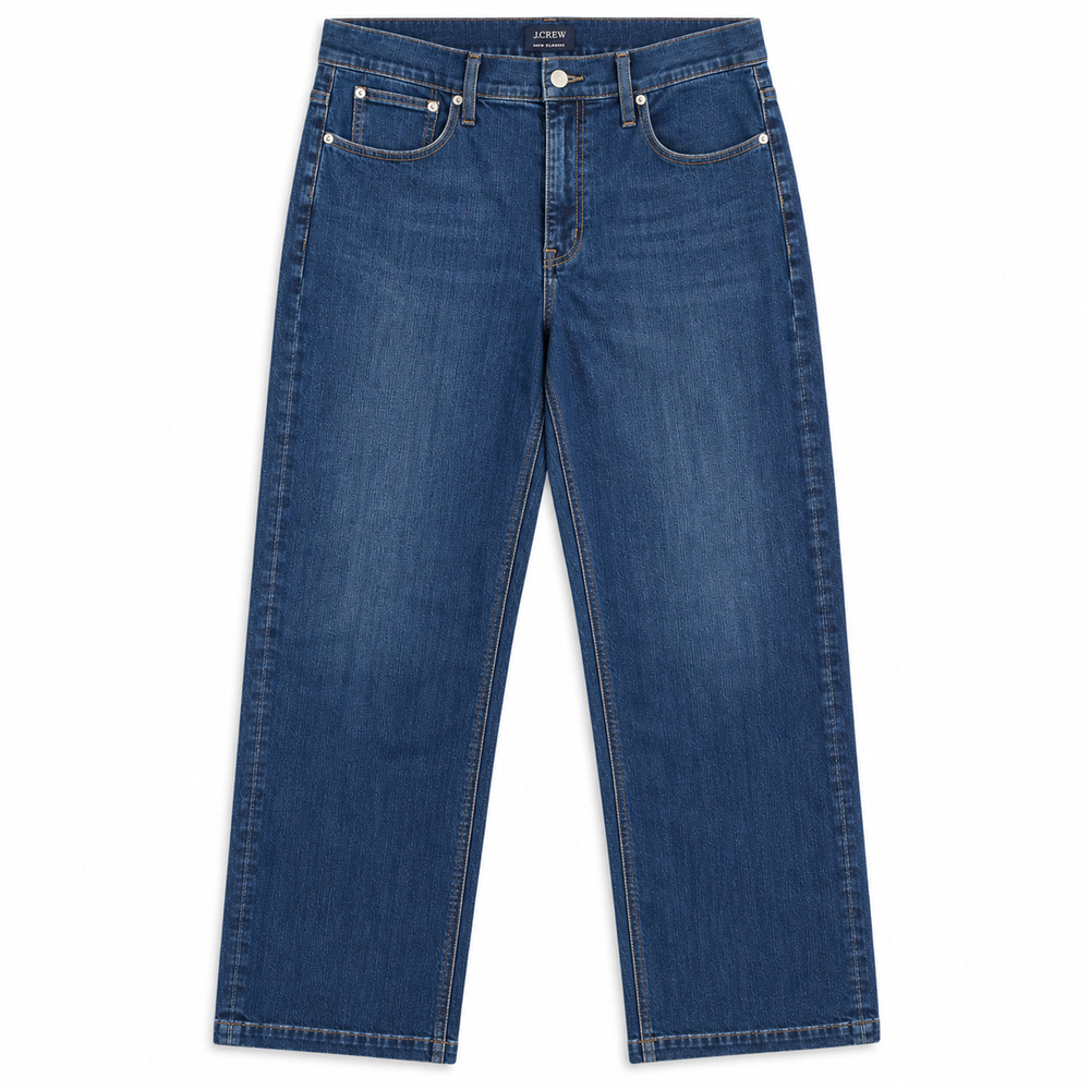 J Crew Classic Wide-Leg Jeans Womens Size 32 Tall Blue High Rise Stretch Denim